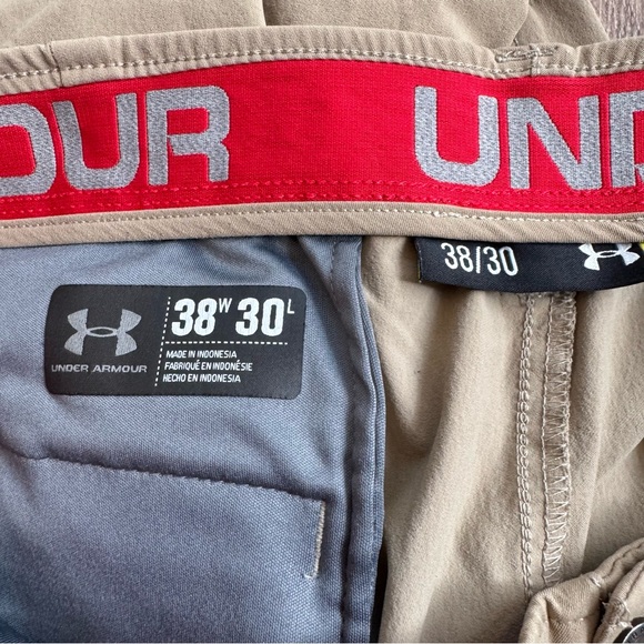 Under Armour Match Play Khaki Flex Golf Performance Pants Mens Sz 38 X 30 - Picture 5 of 5